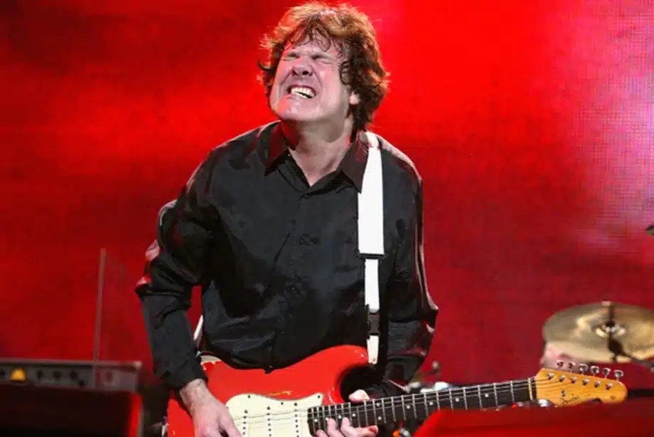 Guitarist performing a guitar solo